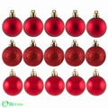 Bola de Natal para Árvore de Natal - Kit 12 Bolas Vermelho
