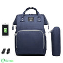Bolsa Mochila Maternidade LeQueen USB Azul-marinho Bolsa Mochila Maternidade LeQueen USB