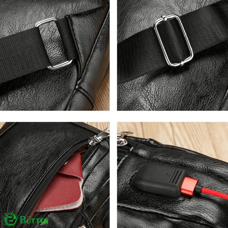 Bolsa Transversal de Couro Unissex Bolsa Transversal de Couro Unissex