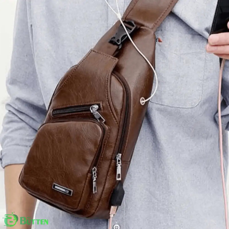 Bolsa Transversal de Couro Unissex Bolsa Transversal de Couro Unissex
