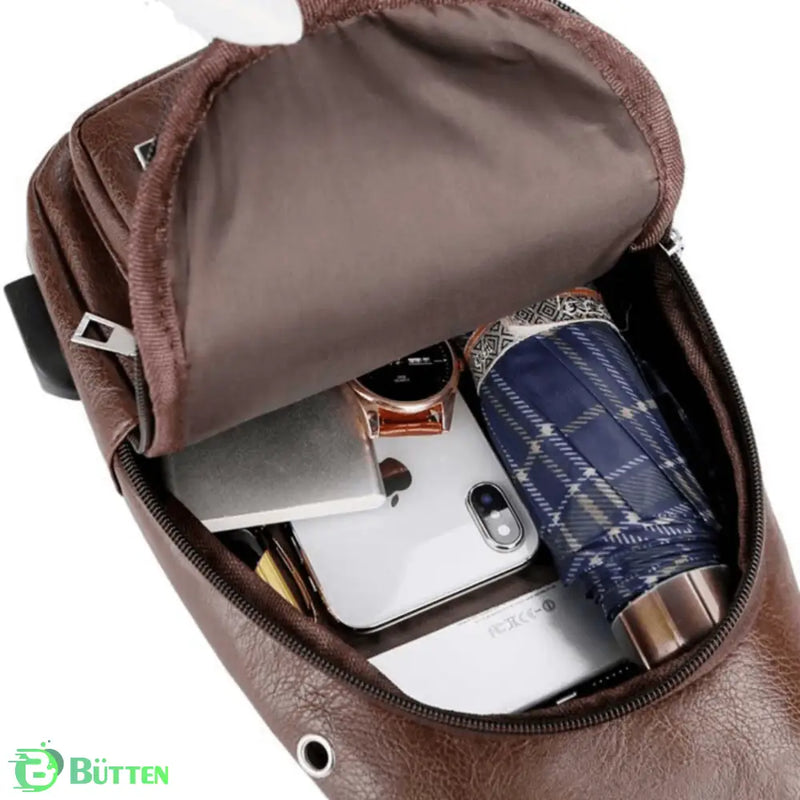 Bolsa Transversal de Couro Unissex Bolsa Transversal de Couro Unissex
