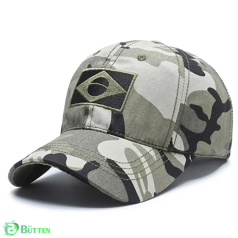 Boné Bandeira do Brasil Verme Camuflado Boné Bandeira do Brasil