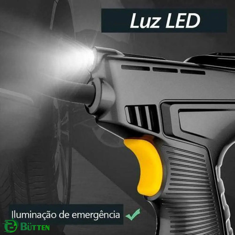 Calibrador de Pneus Digital + 3 Bicos Diferentes - AirPistol Com Fio automotivo 15