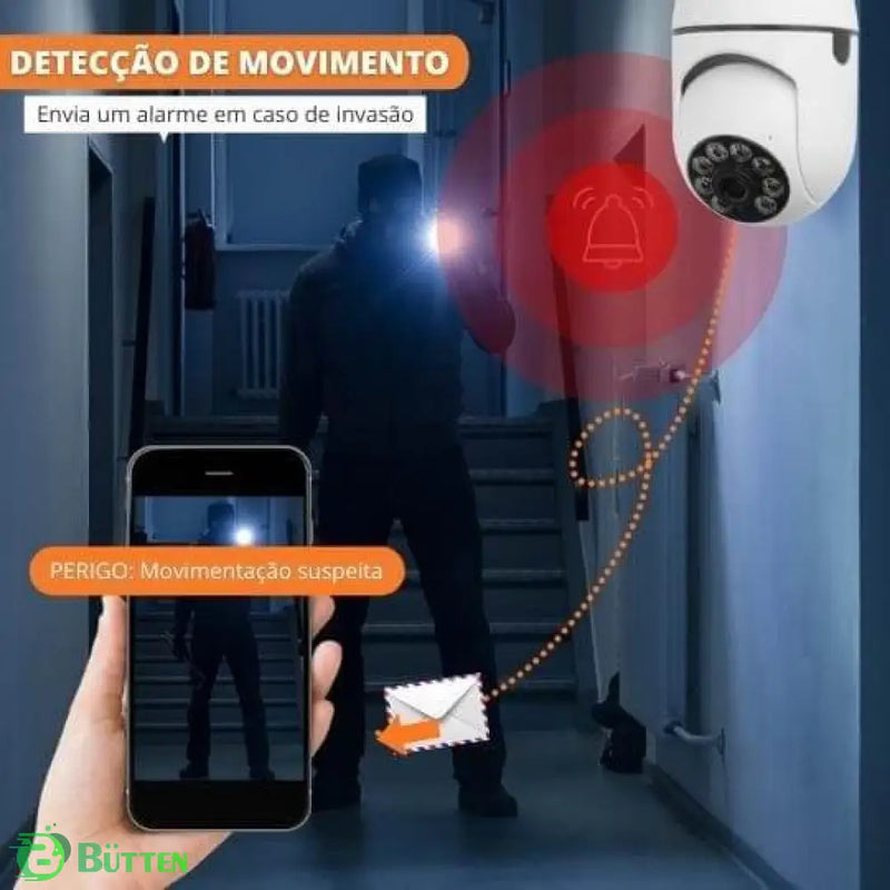 Câmera de Segurança Full HD Wi-Fi Inteligente 360 1 Unidade cc 12