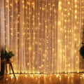 Cortina de Led com 300 Luzes e 8 Modos para Natal Amarelo - Quente / 3 Metros - 300 Leds Cortina de Led com 300 Luzes e