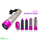 Escova 5 em 1 Profissional (Seca Alisa Cacheia Modela e Ondula) Modelador de Cabelo