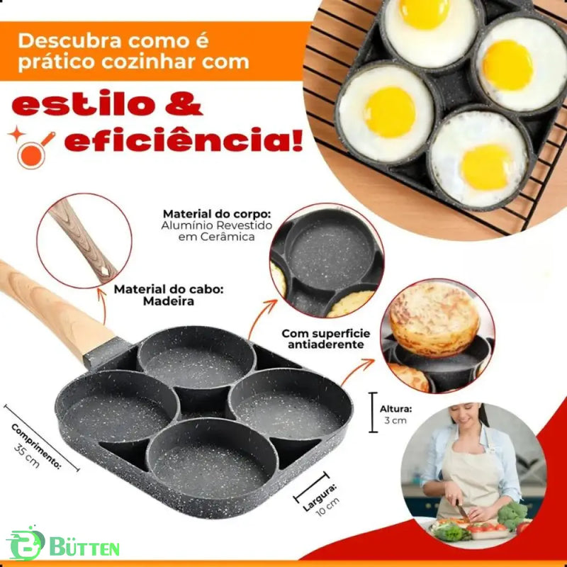 Frigideira Antiaderente de Cerâmica 4 em 1 Frigideira Antiaderente 4 em 1 | GA