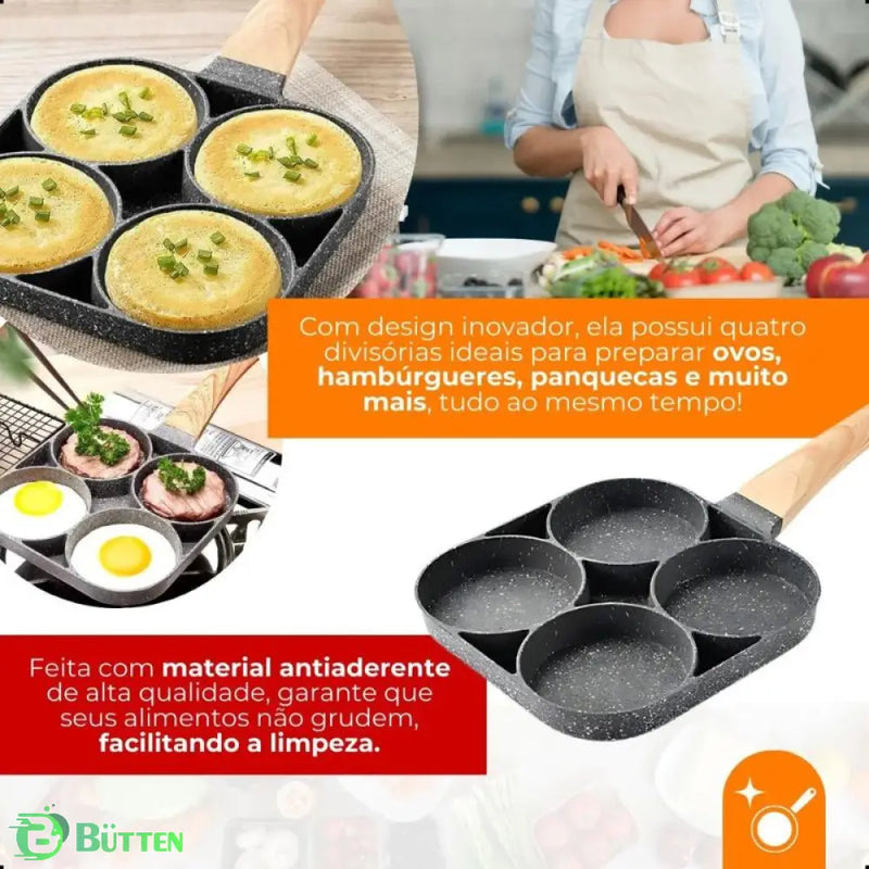 Frigideira Antiaderente de Cerâmica 4 em 1 Frigideira Antiaderente 4 em 1 | GA