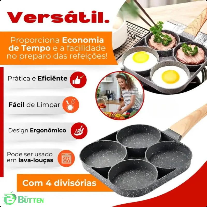 Frigideira Antiaderente de Cerâmica 4 em 1 Frigideira Antiaderente 4 em 1 | GA