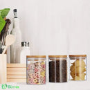 Kit 6 Pote Hermético de Vidro com Tampa de Bambu para Temperos Bolsa Transversal Tática | GA