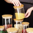 Kit 6 Pote Hermético de Vidro com Tampa de Bambu para Temperos Bolsa Transversal Tática | GA