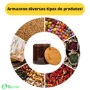 Kit 6 Pote Hermético de Vidro com Tampa de Bambu para Temperos Bolsa Transversal Tática | GA