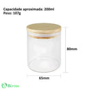Kit 6 Pote Hermético de Vidro com Tampa de Bambu para Temperos Bolsa Transversal Tática | GA