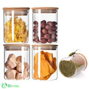 Kit 6 Pote Hermético de Vidro com Tampa de Bambu para Temperos Bolsa Transversal Tática | GA