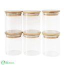 Kit 6 Pote Hermético de Vidro com Tampa de Bambu para Temperos Bolsa Transversal Tática | GA