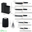 Kit de Utensílios de Cozinha em Silicone - Jogo de 19 Utensílios Preto