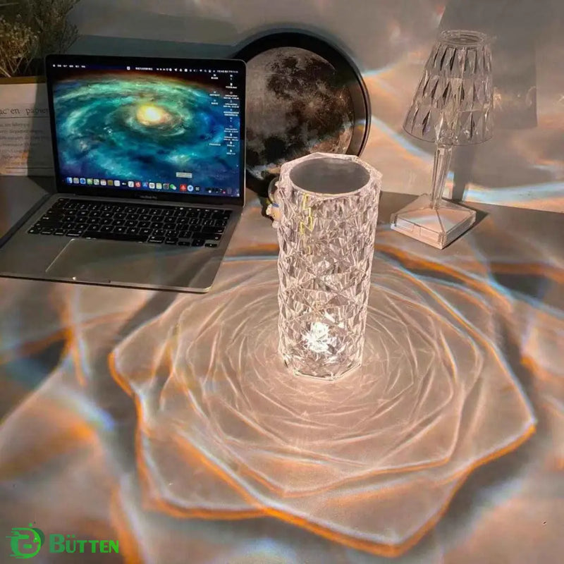 Luminária em Cristal de Mesa Led - 16 Cores de Led