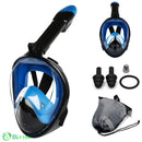 Máscara de Mergulho Snorkel com Suporte para Câmera GoPro Azul e Preto Máscara de Mergulho Snorkel com Suporte para