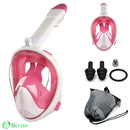 Máscara de Mergulho Snorkel com Suporte para Câmera GoPro Rosa e Branco Máscara de Mergulho Snorkel com Suporte para