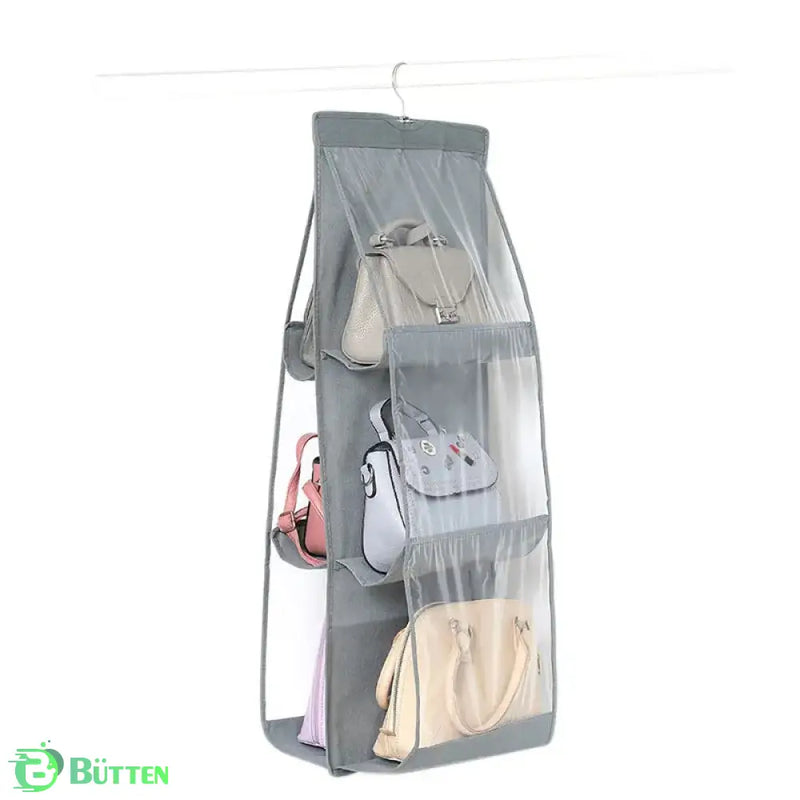 Organizador de Bolsa Feminina para Armário Cinza