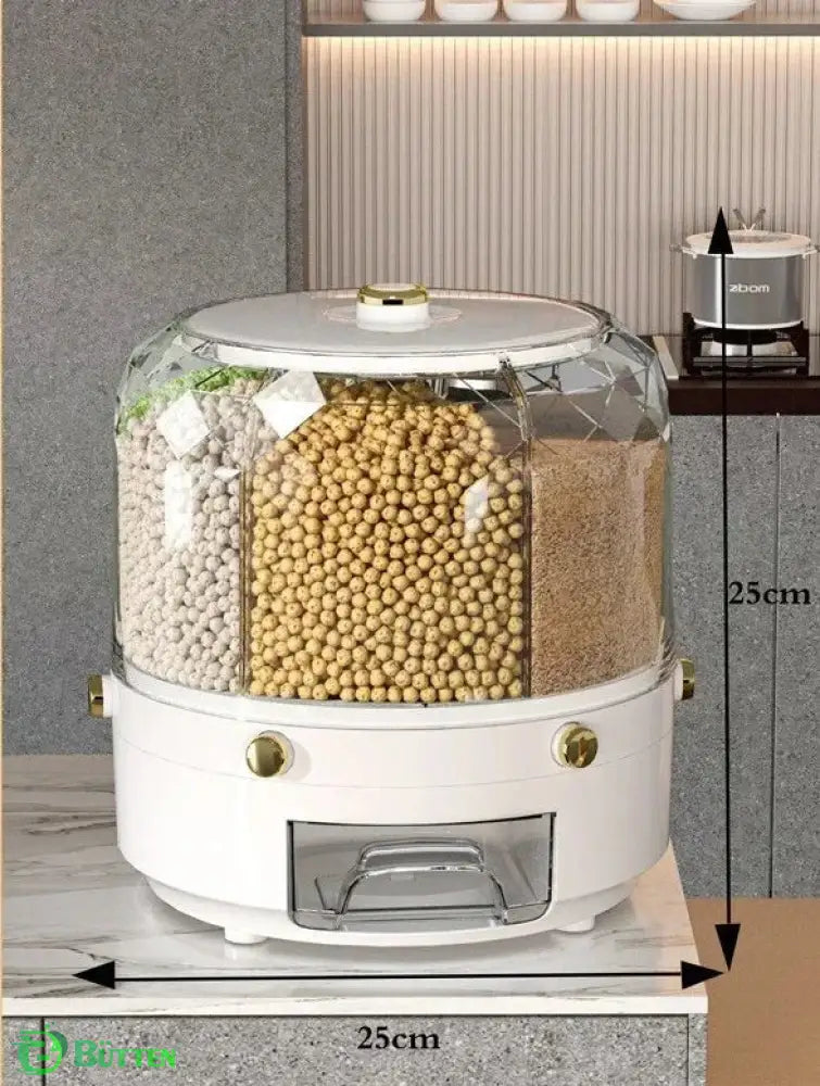 Organizador Giratório 360° Automático para Alimentos - À Prova De Umidade Branco Organizador Giratório 360°
