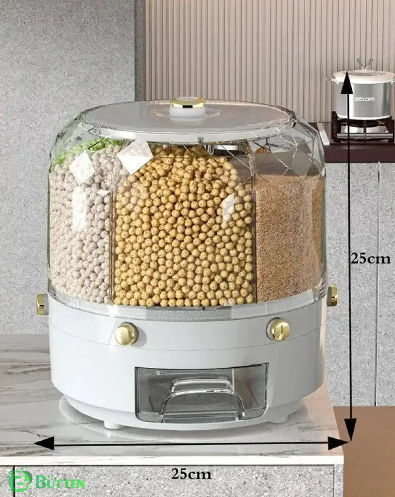Organizador Giratório 360° Automático para Alimentos - À Prova De Umidade Branco Organizador Giratório 360°