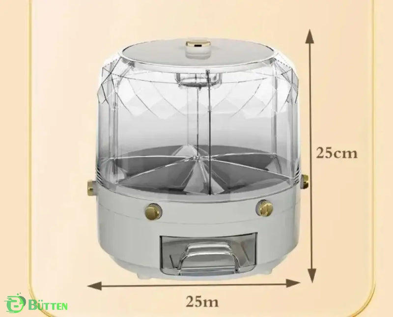 Organizador Giratório 360° Automático para Alimentos - À Prova De Umidade Branco Organizador Giratório 360°