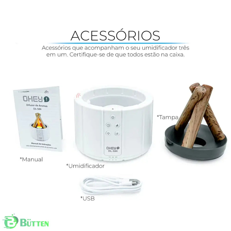 Umidificador e Difusor de Ar - Fogueira