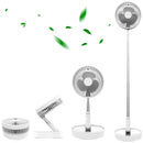 Ventilador Recarregável Silencioso Dobrável Portátil Sem Fio Branco / 10 Polegadas Ventilador Recarregável Silencioso