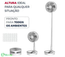 Ventilador Recarregável Silencioso Dobrável Portátil Sem Fio Branco / 10 Polegadas Ventilador Recarregável Silencioso